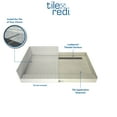 thumbnail image 3 of Tile Redi Rt3648l-Pvc Redi Trench 48" X 36" Rectangular Shower Base - Chrome, 3 of 7