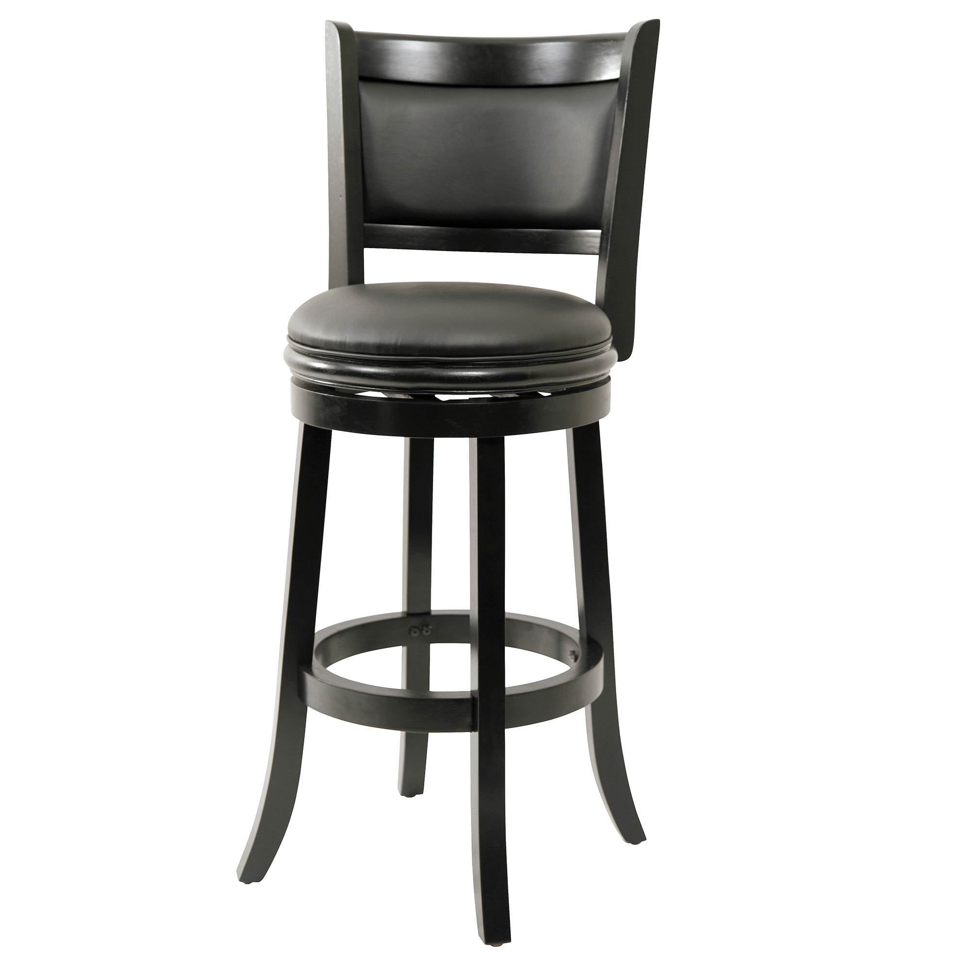 Boraam Augusta 29in. Swivel Wood Bar Stool, Black Finish