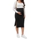 thumbnail image 2 of Falda midi de suéter elástico de maternidad de invierno cálido y casual de cintura alta para mujer, con abertura lateral, gris, mediana, 2 of 6