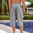 thumbnail image 5 of Riforla Summer Slim Cropped Pants Oversized Wide Leg Men's Hop Sports Casual Shorts Men Pants Grey XXXL, 5 of 7