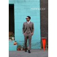 thumbnail image 7 of Ferrecci Men's Bradford Grey Slim Fit Notch Lapel 3 Piece Vintage Tweed Heritage Suit Set - Blazer Jacket, Vest and Pants (46 Short), 7 of 7