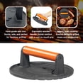 thumbnail image 5 of vivicreate 7 inch Diameter Griddle Press, Bacon Press, Grill Press, Burger Press,Meat Press, cast Iron Grill Press, Barbecue Press, Iron Press with Wooden Handle, 5 of 5