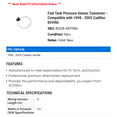 thumbnail image 2 of Fuel Tank Pressure Sensor Connector - Compatible with 1998 - 2005 Cadillac DeVille 1999 2000 2001 2002 2003 2004, 2 of 2