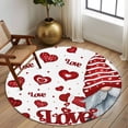 thumbnail image 3 of Valentine's Day Washable Area Rug&nbsp;5 ft Romantic Red Hat Gnome Red Plaid Dots Love Heart Soft Round&nbsp;Rugs for Living Room, Non Slip Carpet for Bedroom&nbsp;Entryway Dining Room, 3 of 9