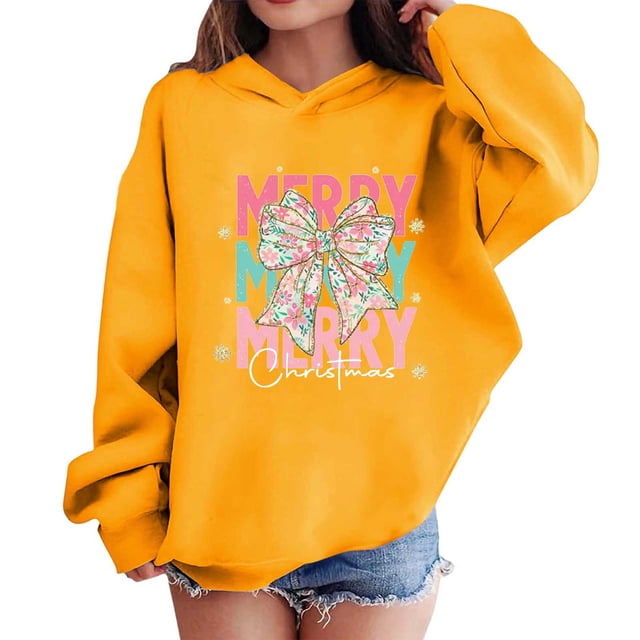Sudaderas con capucha para niños y niñas, sudaderas navideñas con capucha para niños medianos y grandes, camisetas de manga larga, sudaderas para niños