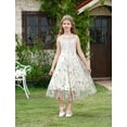 thumbnail image 4 of IBTOM CASTLE Kids Girls Embroidery Flower Lace Dress Wedding Pageant Party First Communion Casual Dresses Princess Bridesmaid Maxi Gown 11-12 Years White, 4 of 8