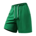 thumbnail image 3 of PiGOGI Men's Solid Color Polyester Shorts, Outdoor Casual Sports Beach Pants for Summer Leisure Green XXXXL, 3 of 6