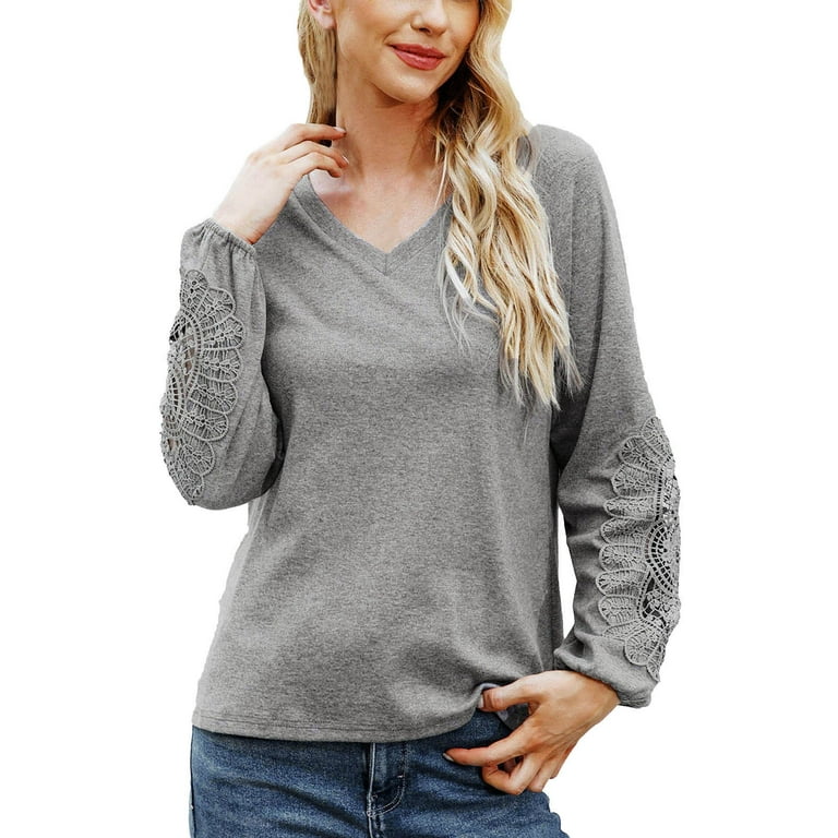 LBECLEY Womens Tops Shirts Women for 2022 Oversize Loose Women's V