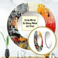 thumbnail image 3 of Designart "Urban composition II" Car/Van Round Mirror Wall Décor Industrial - Large Yellow Round Mirror - Round Mirror 23" x 23" Inch, 3 of 5