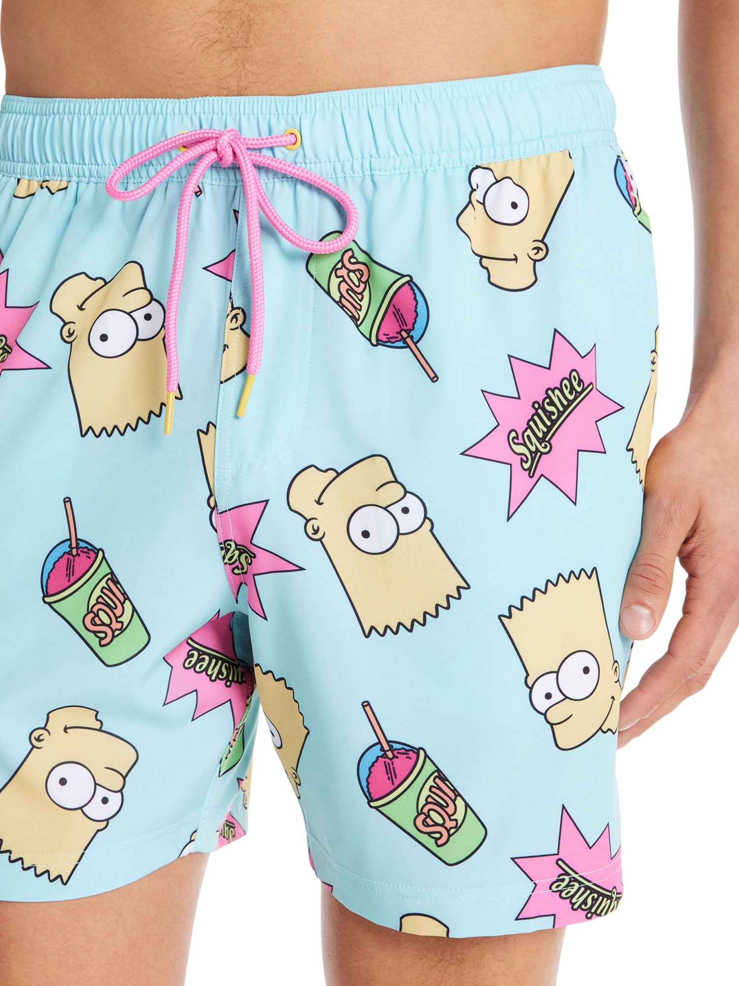 The Simpsons Bart Squishee Men's & Big Men's Swim Trunkss, Sizes S-3XL
