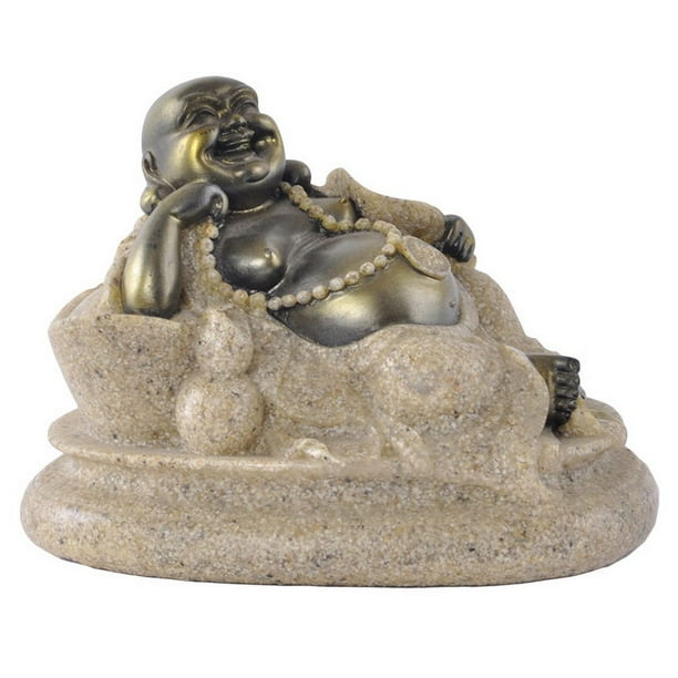 Escultura de piedra arenisca, figura de Buda Maitreya, creativa, resina
