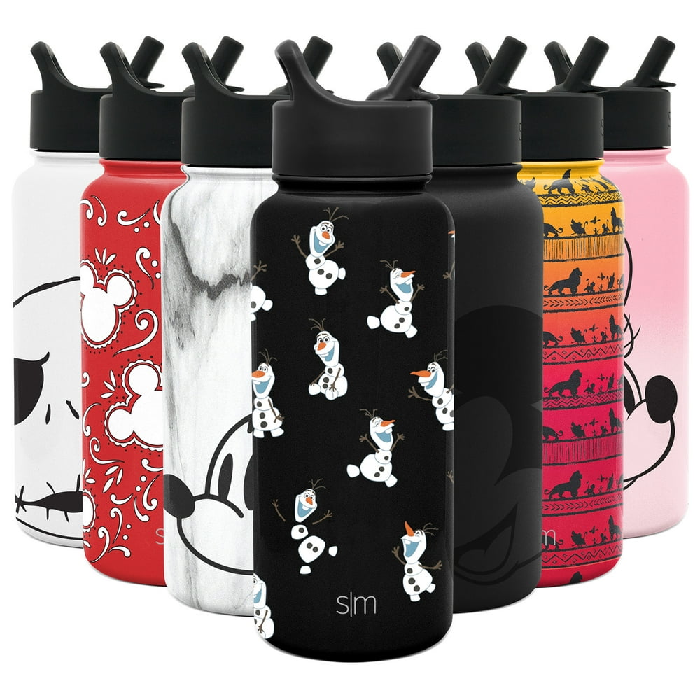 Simple Modern Disney Character Insulated Water Bottle with Straw Lid Reusable Wide Mouth