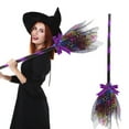 thumbnail image 6 of Halloween Witch Broom Wizard Broomstick Kids Tulle Gauze Flying Broomstick for Halloween Costume Haunted House Decoration, Masquerade Cosplay Costume Accessories Props, 35.4 Inch,2Pcs, 6 of 6