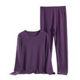 thumbnail image 3 of MGDXOX Thermal Underwear for Women Base Layer Cold Weather Thermal Set Long Johns Women Plus Size Comfy Pajamas Set Purple XL, 3 of 4
