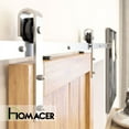 thumbnail image 5 of Homacer Brushed Nickel Sliding Barn Door Hardware Kit, for One/Single Door, 18ft Long Flat Track, Classic Design Roller, Heavy Duty, for Interior & Exterior Use, 5 of 7