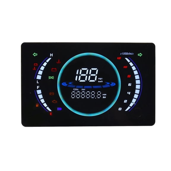 Universal Motorcycle Digital Dashboard Adjustable LED Speedometer Tachometer Odometer With RPM Temperature Gear Display