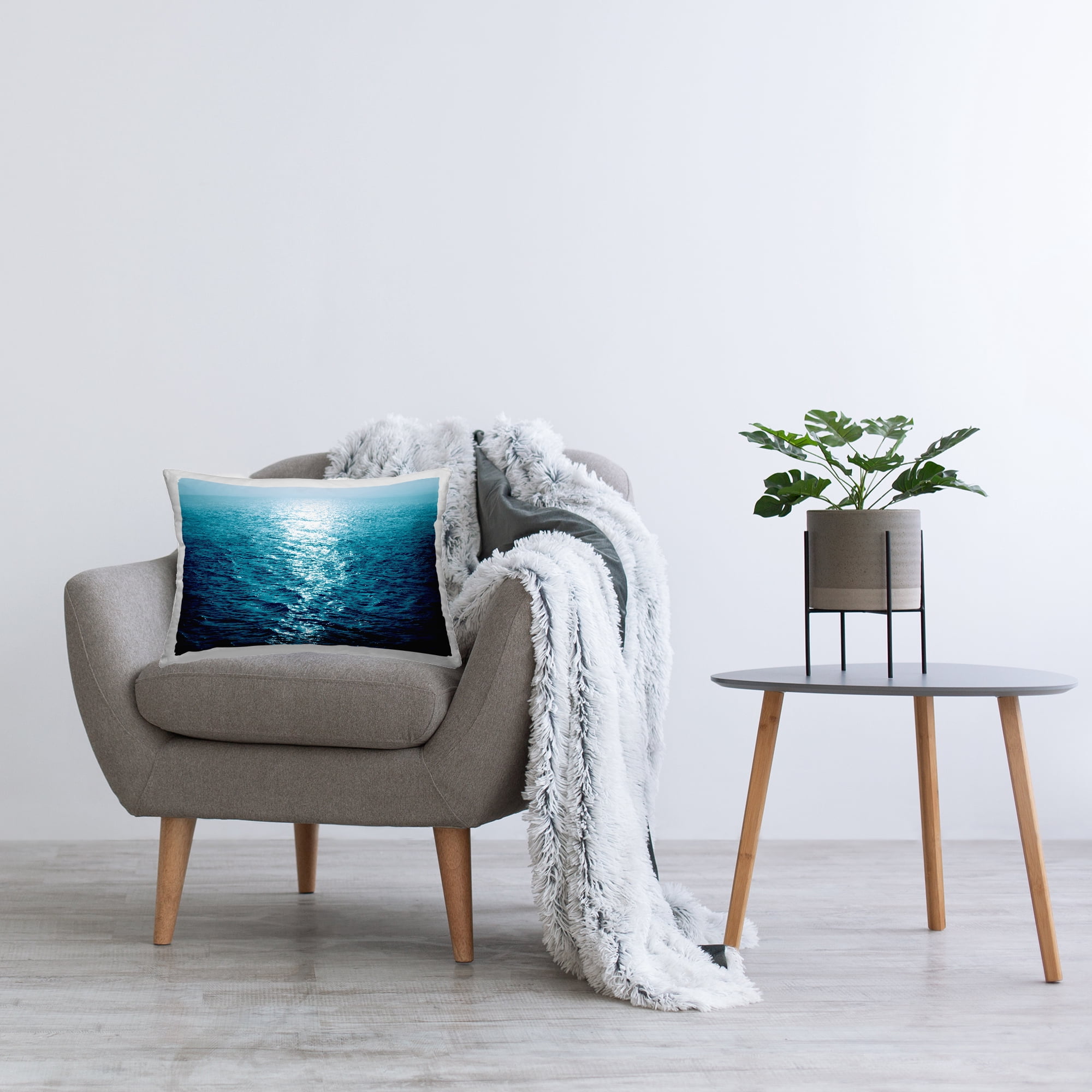 Stupell Industries Sun Reflected Ocean Ripples Decorative Printed Throw Pillow Design by Maggie Olsen.