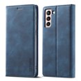 thumbnail image 3 of Wallet Case For Samsung S21 FE, Premium PU Leather Flip Strong Magnetic Closure [Kickstand][RFID Blocking][Card Holder Slots] Retro Shockproof Cover Men/Women For Samsung Galaxy S21 FE, blue, 3 of 11