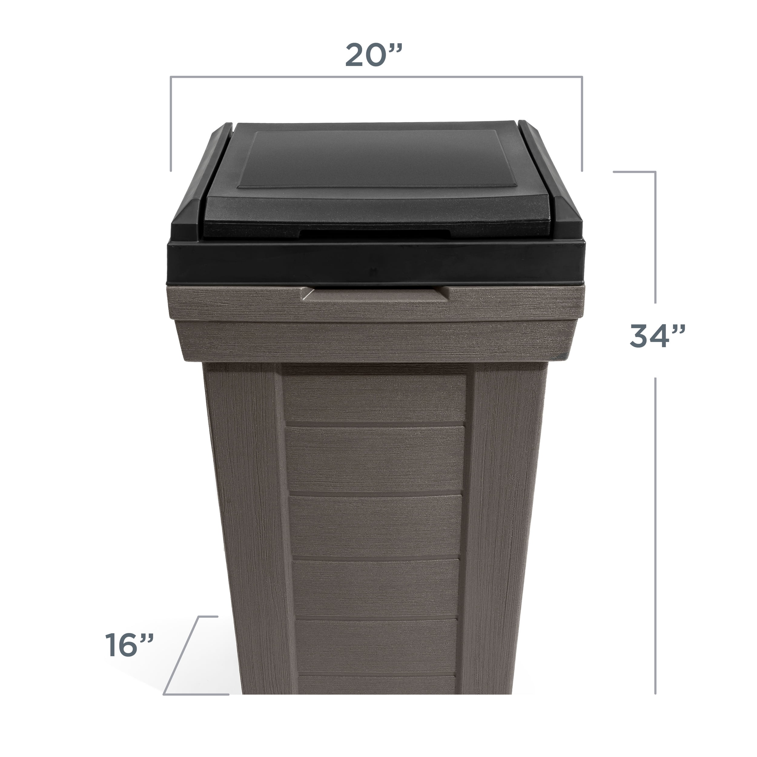Step2 Lakewood Dark Cedar Outdoor Patio and Exterior Garbage Can