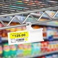 thumbnail image 4 of NuBliss Price Tags Label Holder, Wire Shelf Labels Snap On Plastic Sign Holder, 3 x 1.25", 100-Pack, 4 of 7