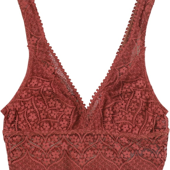 American Eagle Womens Floral Lace Bralette, Red, X-Small