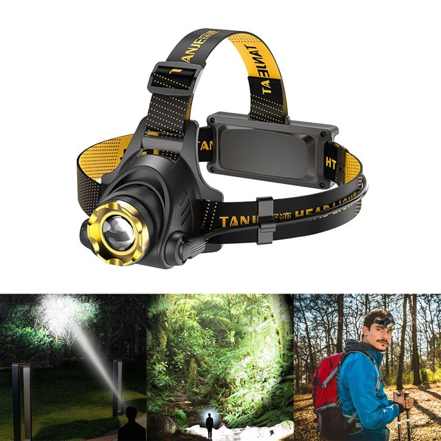 Lampe Frontale Rechargeable à LED pour Activités Extérieures avec 3 Modes, Projecteur Longue Durée, Alimentation USB Réglable à 90°, pour Camping, Course, Cyclisme, Escalade