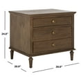 thumbnail image 3 of SAFAVIEH Couture Lisabet Contemporary Nightstand with 3 Drawers, Brown, 3 of 15