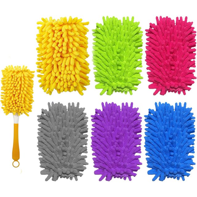 Yicotira Reusable Duster Refill Compatible with Swiffer Hand Duster - 360 Heavy Duty Dusters Refills - Microfiber Ceiling Fan Duster for Swiffer Dusters Extended Handle, 6 Pack(Handle is Not Included)