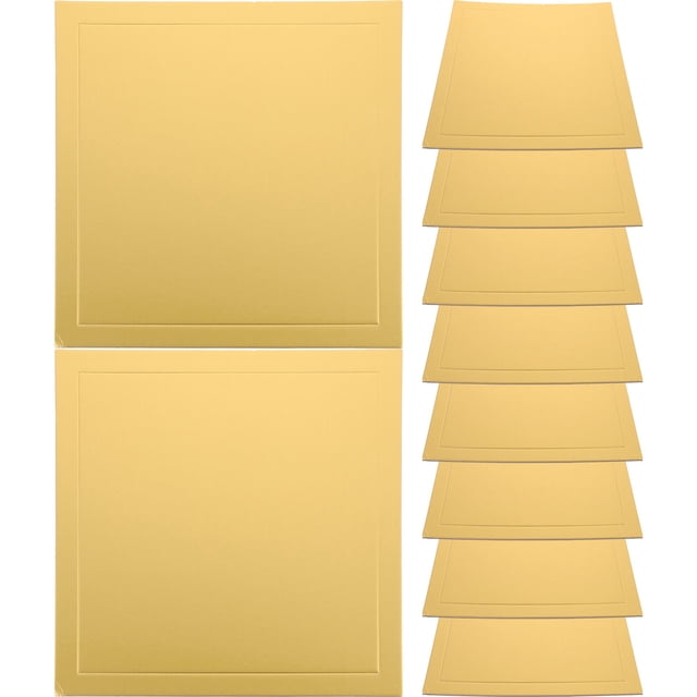 OULII 10Pcs Thicken Cake Base Golden Food Grade Paper Material Cake Holding for Home Use