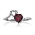 thumbnail image 2 of Gem Stone King 0.83 Ct Heart Shape Red Rhodolite Garnet 925 Sterling Silver Ring (Size 6), 2 of 2