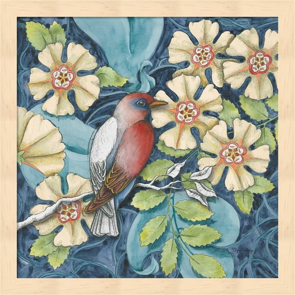 Arts and Crafts Bird I by Elyse DeNeige, Framed Wall Art, 13.25W x 13.25H