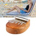 thumbnail image 1 of Mini Kalimba, Portable Lightweight Easy To Play Intuitive Layout Mini Wood Finger Piano Unique Shape With Lanyard For Beginner For Performance, 1 of 8