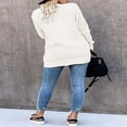 thumbnail image 4 of Womens Long Sleeve Open Front Waffle Chunky Knit Cardigan Sweater Outwear, 4 of 5