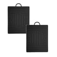 thumbnail image 1 of 2PC Grill Pad Silicone Griddle Mat With Drip Pad Protective Kitchen Counter Silicone Mat For Cooking Griddle Spatula BBQ Mats Washable Grill BBQ Utensils Holder Utensils Mat For K Black, 1 of 4