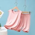 thumbnail image 2 of YUIVH Children's Vest Shorts Set Summer Thin Boys Girls Sleeveless Home Wear Loose Casual Suit Sports Suit Sleepwear Daily Casual Boy Clothes Outfits Set, 2 of 7