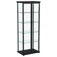 thumbnail image 3 of Aero 5-shelf Display Curio Cabinet with LED Lighting Black, 3 of 15
