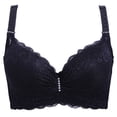thumbnail image 1 of Sujetador de encaje sexy ajustable de talla grande con aro de acero para mujer, ropa interior fina, 1 of 6