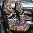 thumbnail image 3 of CHAQLIN Stretchy Fabric Car Seat Covers for Automotive, Washable Elastic Car Front Seat Covers Set, Hummingbird Floral Pattern, 3 of 11