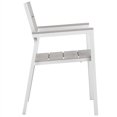 thumbnail image 4 of Modway Maine 3-Piece Modern Aluminum Patio Dining Set in White/Light Gray, 4 of 5