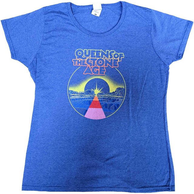Queens Of The Stone Age - Camiseta Warp Planet de Algodón para Mujer (Azul)