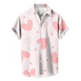 thumbnail image 3 of Camisa casual de moda para hombre con estampado 3D de patrón de amor y solapa estilo hawaiano, manga corta, ropa de playa transpirable, 3 of 5