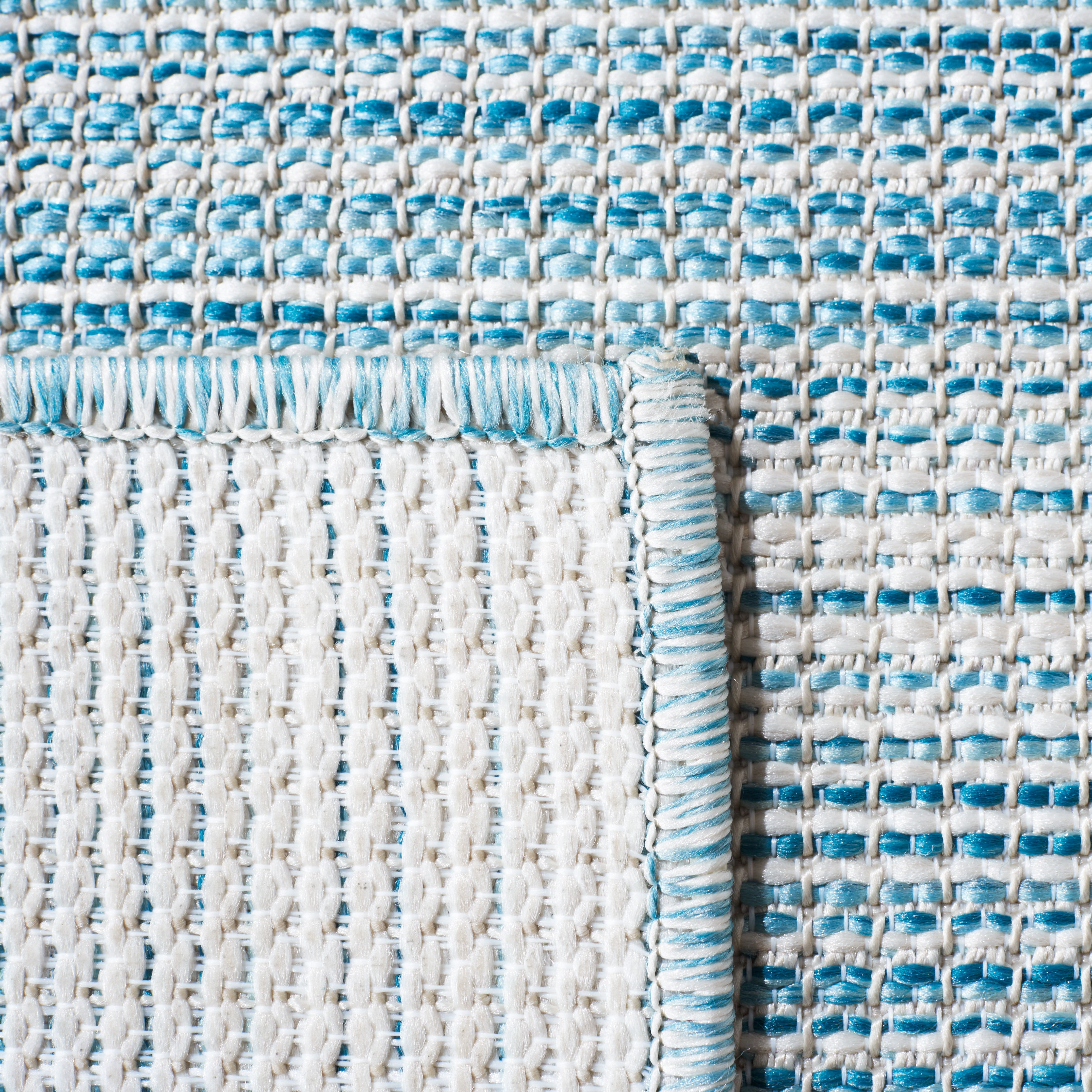 Safavieh Hampton Duana Striped Indoor/Outdoor Area Rug, Aqua Ivory/Multi, 6'5" x 6'5" Round