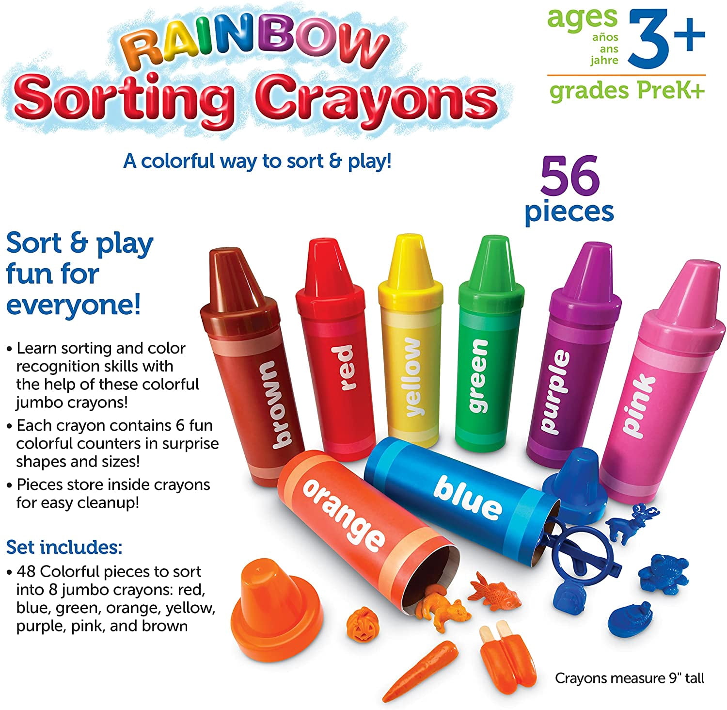 Rainbow Sorting Crayons, 56 pcs