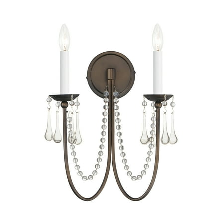 

Maxim 12161Cry Plumette 2 Light 16 Tall Wall Sconce - Bronze