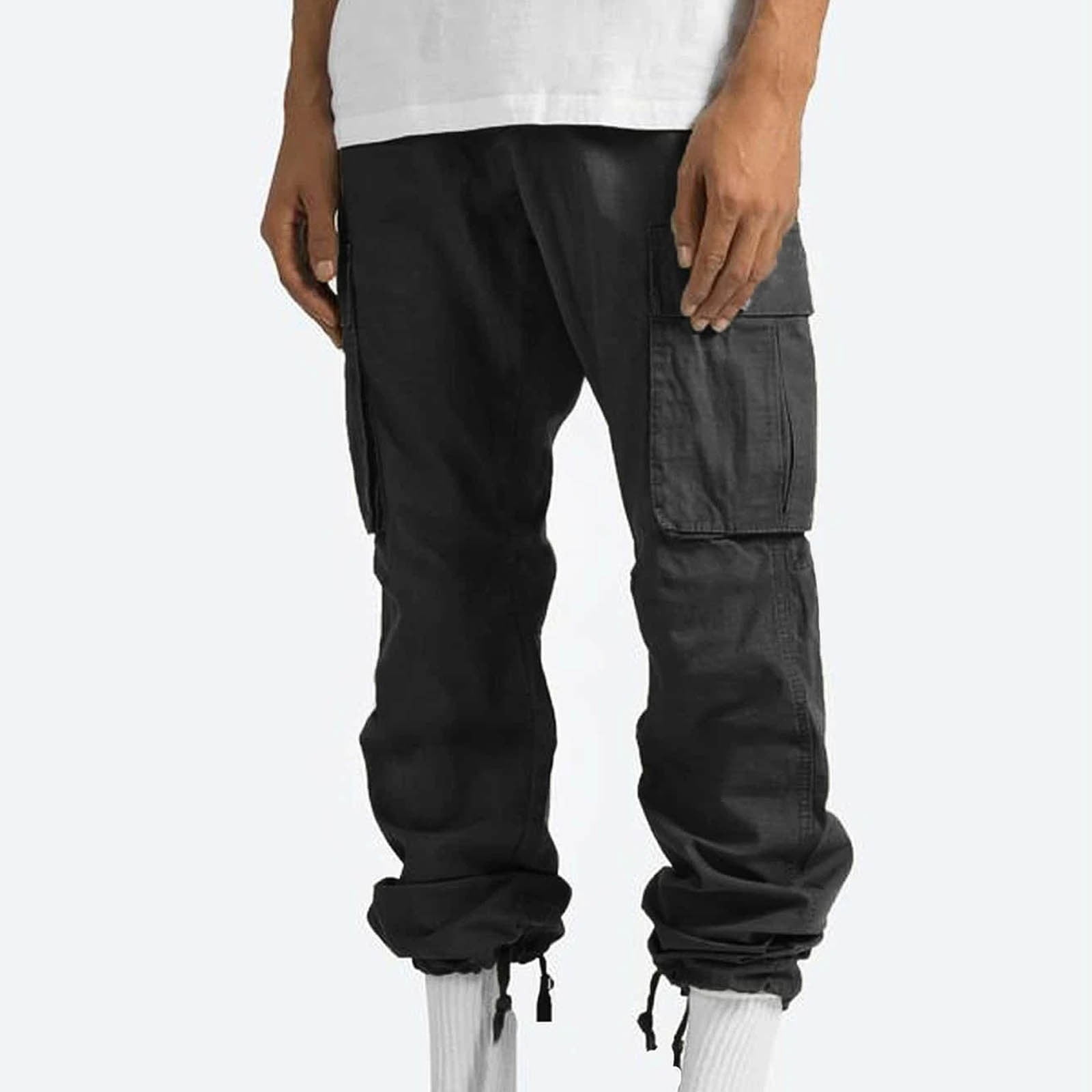 Men's Cargo Pants Lightweight Pants Relaxed Fit Stretch Joggers Hiking Travel Casual Work with Pockets