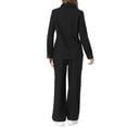 thumbnail image 3 of INSPIRE CHIC Women's 2 Piece Linen Set Button Down Shirt Drawstring Wide Leg Pants Casual Outfit XS Black, 3 of 6