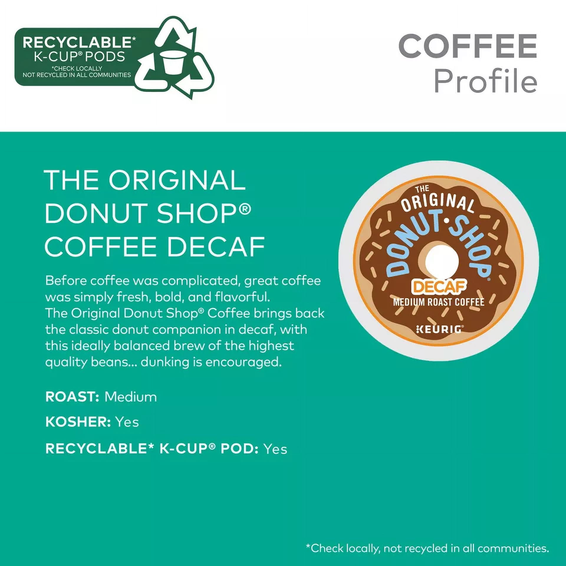 The Original Donut Shop Decaf Keurig Single-Serve K-Cup Pods, Medium Roast Coffee, 72 Count