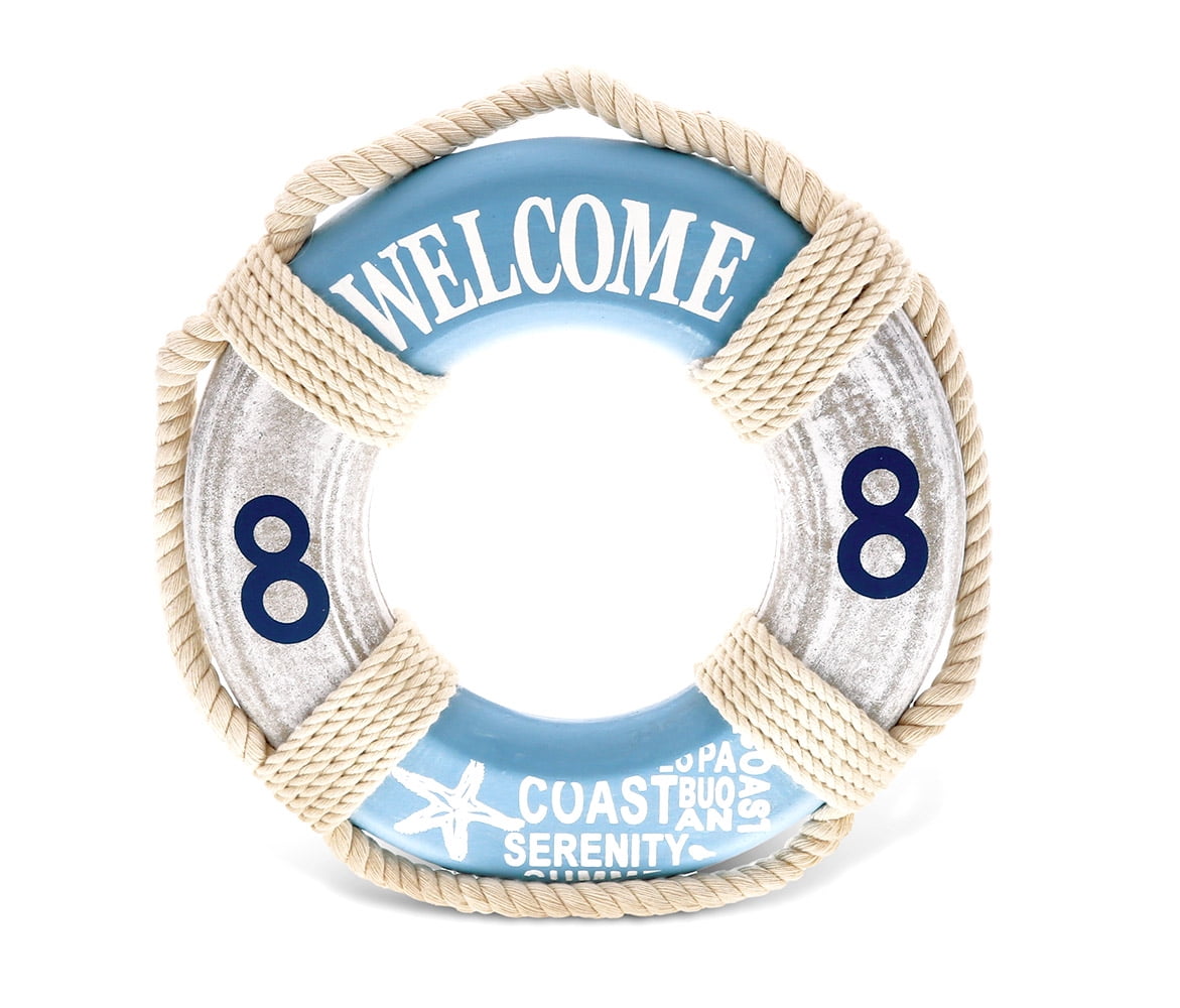 Indoor / Outdoor Home / Oceanside / Sea & Shore Decor Welcome Sign Board Rope Home Inside Outside Decoration Beach Greeting Ocean Sea Fence Net Star Fish 10.25 x 8.5 Seashell Starfish ... Beach Theme ..