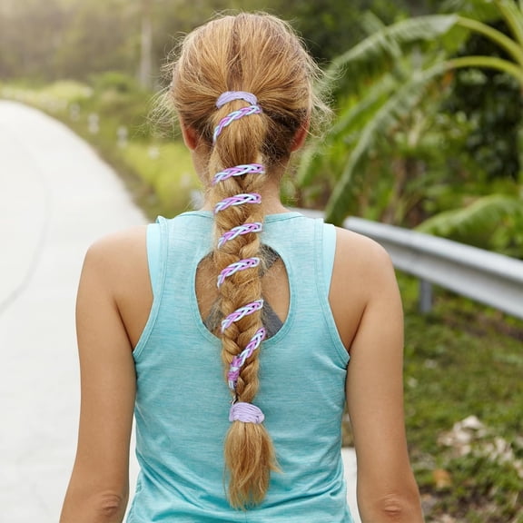 Elastic Spiral Hair Ties, No Damage Ponytail Holders for Fine Thin Long Curly Hair, Stretchy Braided Hair Bands for Sports