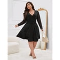 thumbnail image 1 of Vestido genérico semidoblado, talla grande, manga corta, negro, 1 of 1